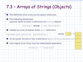 7.3 – Arrays of Strings (Objects)