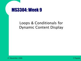 MS3304: Week 9