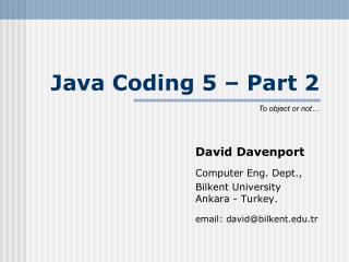 Java Coding 5 – Part 2