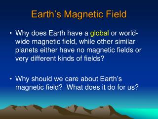 Earth’s Magnetic Field