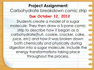 Project Assignment: Carbohydrate breakdown comic strip