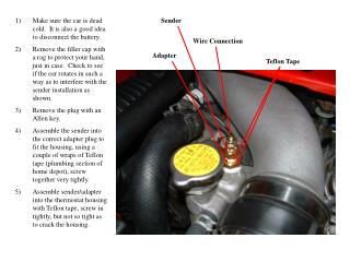 Make sure the car is dead cold. It is also a good idea to disconnect the battery.