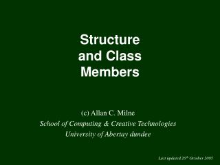 Structure and Class Members