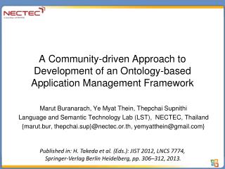 A Community-driven Approach to Development of an Ontology-based Application Management Framework