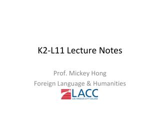 K2-L11 Lecture Notes