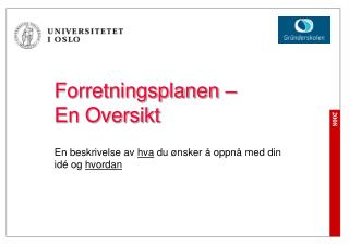 Forretningsplanen – En Oversikt