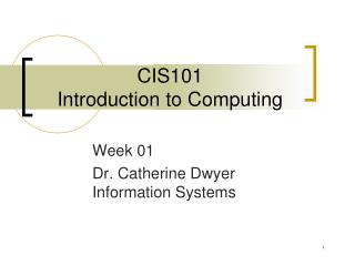 CIS101 Introduction to Computing