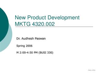 New Product Development MKTG 4320.002