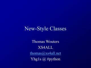 New-Style Classes