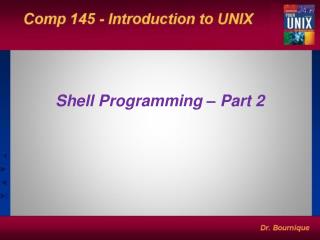 Shell Programming – Part 2