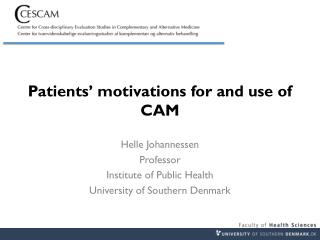 Patients’ motivations for and use of CAM