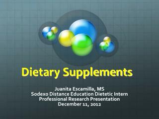 Dietary Supplements