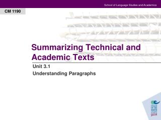 Summarizing Technical and Academic Texts