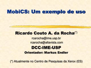 MobiCS: Um exemplo de uso