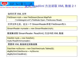 使用 ReadXml 方法读取 XML 数据 2-1