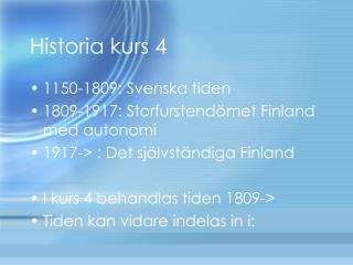 Historia kurs 4