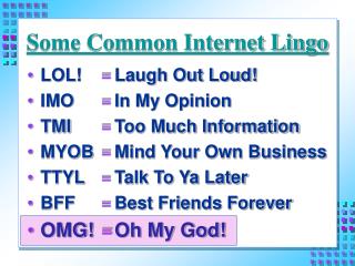 Some Common Internet Lingo