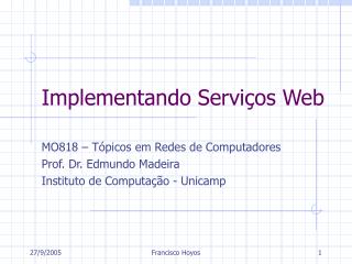 Implementando Serviços Web