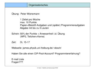 Organisatorisches