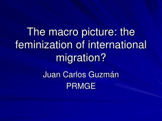 The macro picture: the feminization of international migration?