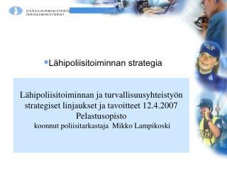 Lähipoliisitoiminnan strategia