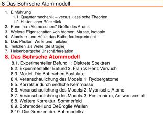 8 Das Bohrsche Atommodell