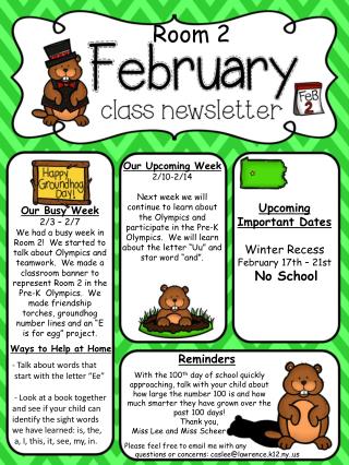 Our Busy Week 2/3 – 2/7