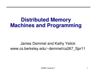 Distributed Memory Machines and Programming