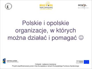 Polskie i opolskie organizacje, w których można działać i pomagać 