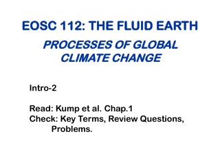 EOSC 112: THE FLUID EARTH