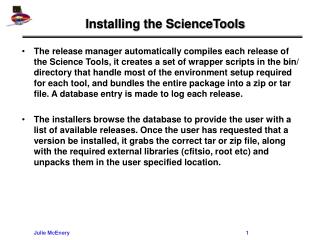 Installing the ScienceTools