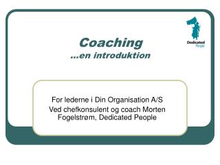 Coaching …en introduktion