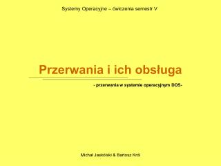 Przerwania i ich obsługa