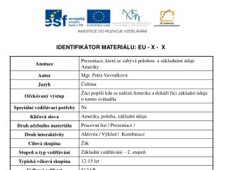 Identifikátor materiálu: EU - x - x