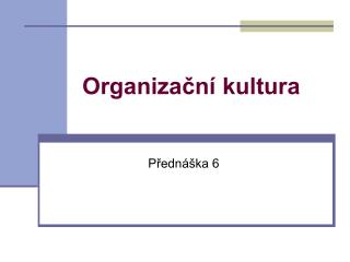 Organizační kultura