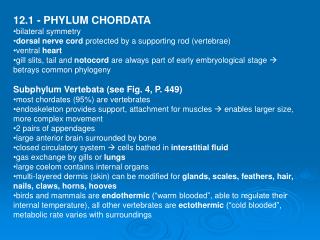 12.1 - PHYLUM CHORDATA bilateral symmetry