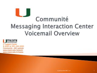 Communité Messaging Interaction Center Voicemail Overview