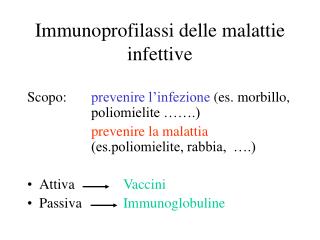 Immunoprofilassi delle malattie infettive