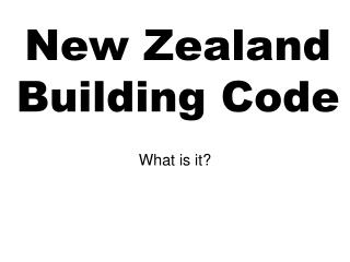 New Zealand Building Code