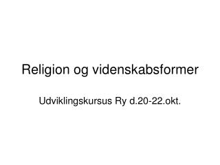 Religion og videnskabsformer