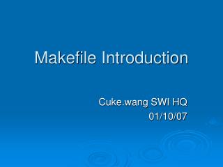 Makefile Introduction