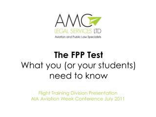 The FPP Test What you (or your students) need to know