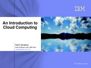 An Introduction to Cloud Computing