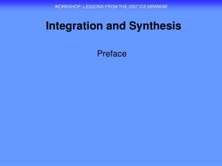 Integration and Synthesis