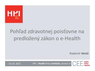 Pohľad zdravotnej poisťovne na predložený zákon o e‐Health