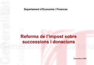 Reforma de l’impost sobre successions i donacions