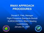 RNAV APPROACH PROCEDURES