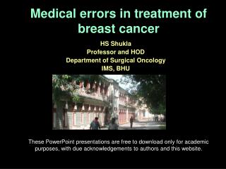 Medical errors in treatment of breast cancer
