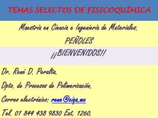 TEMAS SELECTOS DE FISICOQUÍMICA