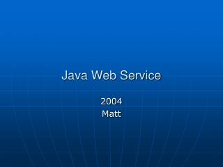Java Web Service